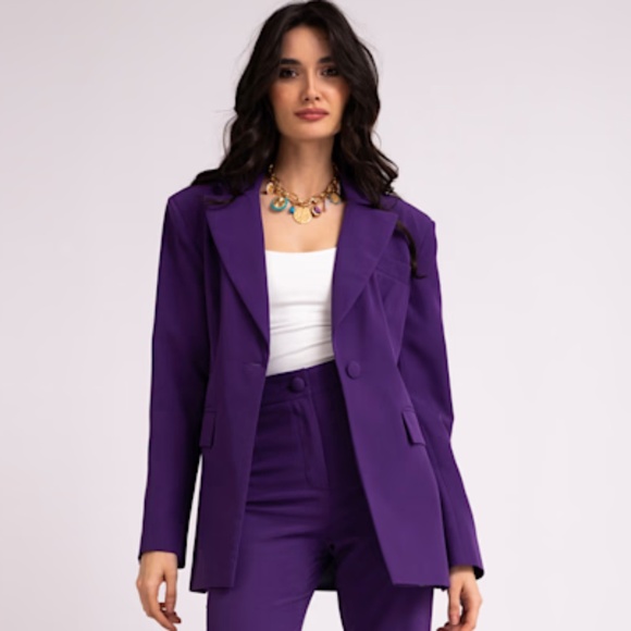 BLUZAT Deep Purple Slim Fit Blazer Size Small NWT - Picture 1 of 15
